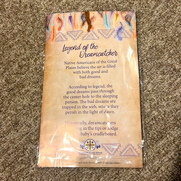 Dreamcatcher Native American legend overall length 12” long circle 5” wide - Picture 2 of 2